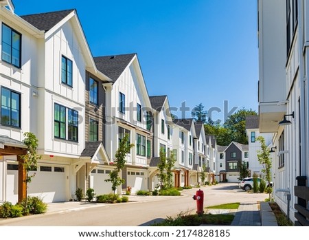 New Modern Apartment Buildings in Vancouver BC. Canadian modern residential architecture. Nobody, street photo-June 24,2022-Vancouver BC Canada Royalty-Free Stock Photo #2174828185
