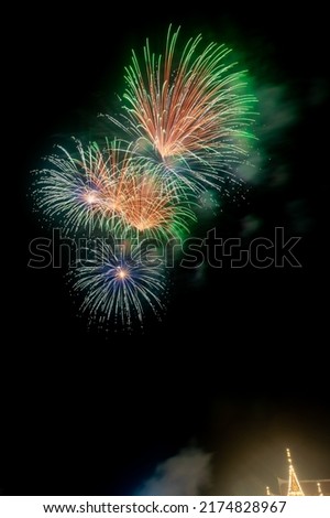 fireworks celebration in the dark background