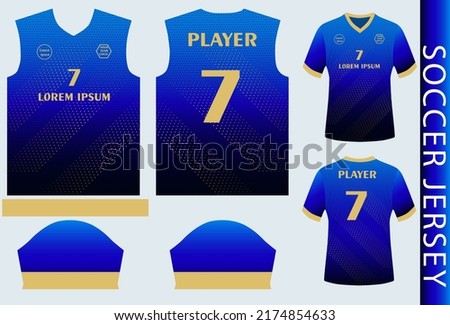 soccer jersey design template with pattern and mockup