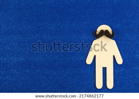 Male sign on a blue background
