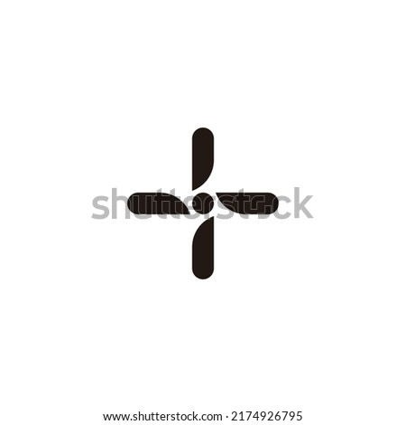 Four letter i, plus, geometric symbol simple logo vector