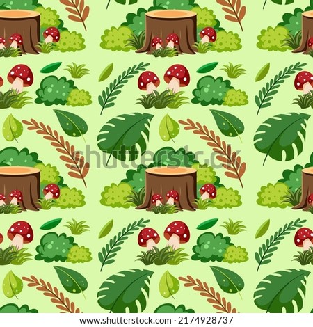 Various plants seamless pattern illustration