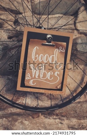 Good vibes sign in a cafe
