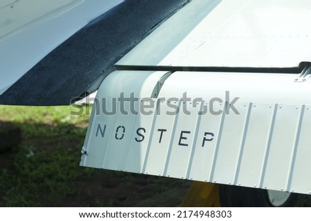 Close up image of an airfoil of an old aircraft Royalty-Free Stock Photo #2174948303