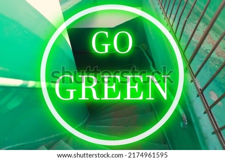 Go Green stairs background concept design