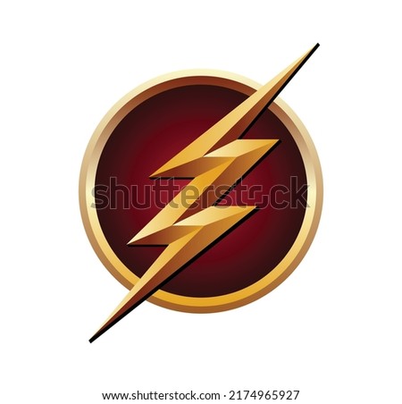 symbol danger logo sign emblem storm electric energy electricity power lighting light icon modern vector template yellow red white background concept