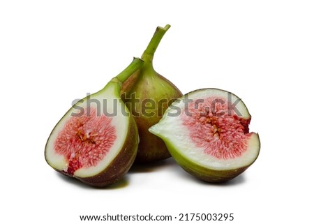 Fresh fig fruits isolated on white background.