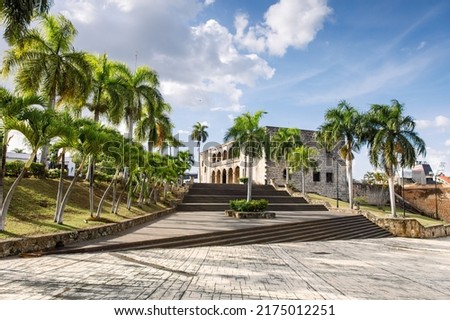 Alcazar de Colon, Diego Columbus residence situated in Spanish Square. Colonial Zone of the city, declared. Santo Domingo, Dominican Republic. Royalty-Free Stock Photo #2175012251