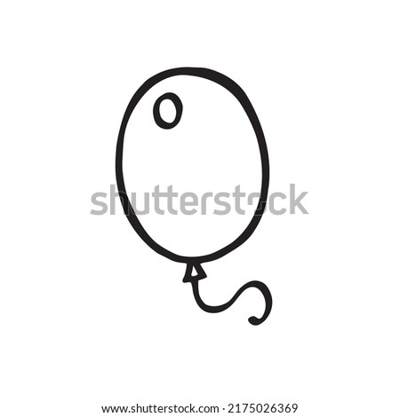 Doodle hand-drawn birthday balloon . Vector illustration