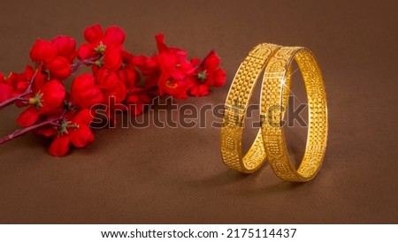 Indian design gold bangles decorative Royalty-Free Stock Photo #2175114437