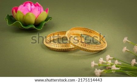 Indian design gold bangles decorative Royalty-Free Stock Photo #2175114443