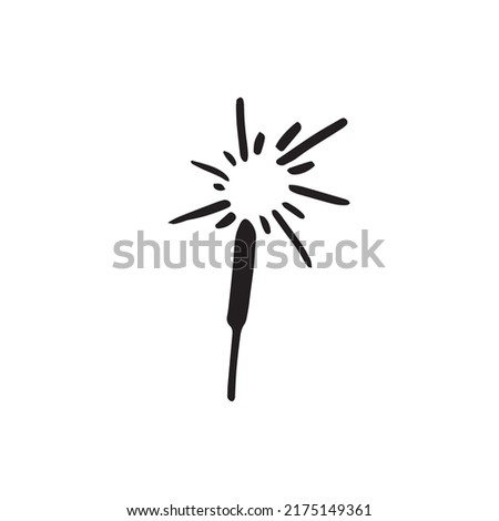Hand-drawn doodle sparklers. Vector illustration