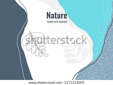 Abstract trendy universal artistic pattern. Creative leaves, wave. Suitable for natural product cover, invitation, banner, poster, brochure, card, flyer and more. Vector illustration