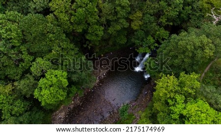 Aerial view of  Waterfall trail from Brecon Beacons