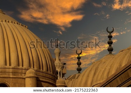 Sunset from royal family tombs, ancient Cairo