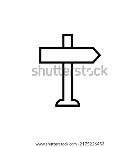signpost icon, information, direction, arrow vector, sign, symbol, logo, illustration, editable stroke, design style isolated on white linear