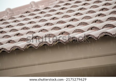 Ceramic roof tiles on the house