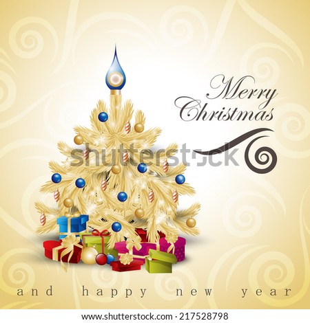 Christmas Tree Background - Vector Illustration, Graphic Design Editable For Your Design    