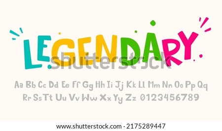 Colorful Kids Typography. Font for Print And Games .