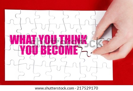 famous Buddha quote "What you think you become" handwritten 