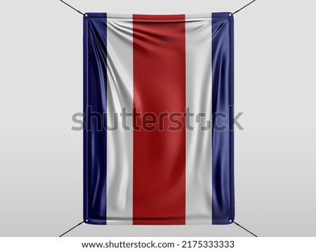 Costa Rica of flag, Isolated and white background.