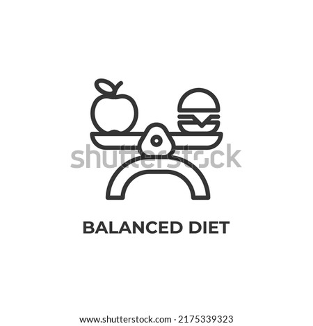 balanced diet line icon. linear style sign for mobile concept and web design. Outline vector icon. Symbol, logo illustration. Vector graphics Royalty-Free Stock Photo #2175339323