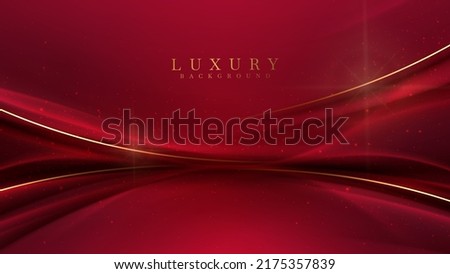 Luxury background with golden line elements and curve light effect decoration and bokeh. Royalty-Free Stock Photo #2175357839