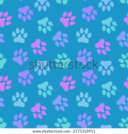 Animal seamless cat dog footprints pattern for wrapping paper and kids and clothes print and fabrics and hobbies 