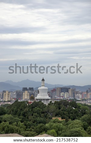 Panoramic city Beijing, pagoda 