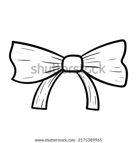 Baby girlish bow, vector isolated doodle illustration.