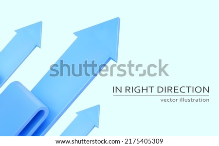 Template blue arrows pointing up. 3d render. Concept business success,leadership,growth, opportunity. Vector cartoon illustration Royalty-Free Stock Photo #2175405309