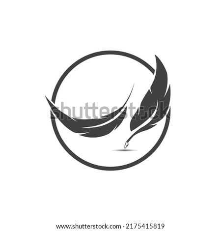 Feather logo vector template background
