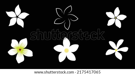 jasmine flower vector set with different shapes Royalty-Free Stock Photo #2175417065