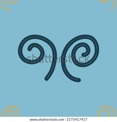 Swirl icon vector illustration. Hand drawn colorful design. Safety wind concept. Isolated graphic symbol. Autumn art sign. Brushstroke pictogram. Single doodle curve stroke