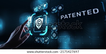 Patented Patent Copyright Law Business technology concept. Royalty-Free Stock Photo #2175427697