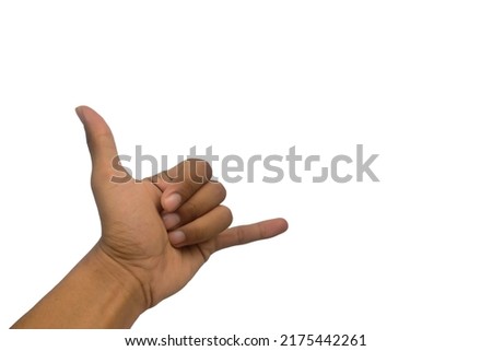 left hand on a white background