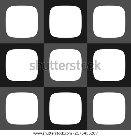 Squircle inside square rounded shape pattern. Shapes that are a mathematical intermediate between a square and a circle. Seamless, repeating design for fabric, textiles and gift wrap. Royalty-Free Stock Photo #2175455289