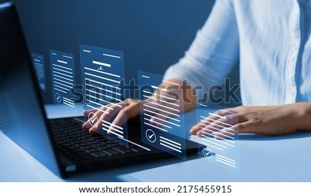Digital signature is  future of technology.Document Management System and online documentation.Concept of electronic signature. 
 Royalty-Free Stock Photo #2175455915