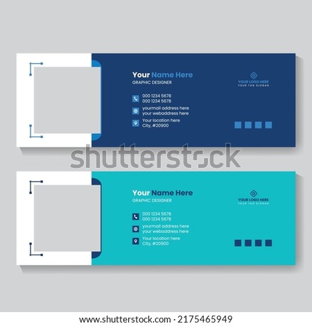 Email signature social media post or facebook cover design template vector illustration