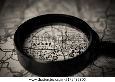 Spokane USA travel map background