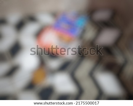 Defocused or blurred abstract background of some dog foods in the bed