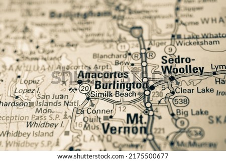 Burlington on the map background
