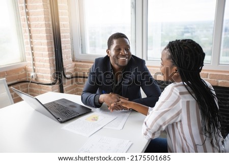 handshake of two successful people at work	
