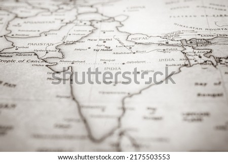 India on the map background Royalty-Free Stock Photo #2175503553