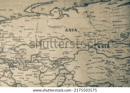 Asia on map of the world Royalty-Free Stock Photo #2175503575
