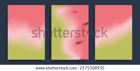 Summer season blurred background with abstract soft color gradient patterns. Summer collection for brochures, posters, banners, flyers and cards. Watermelon palette. Vector illustration. Royalty-Free Stock Photo #2175508935