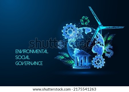 Environmental social governance ESG, sustainable business management values and goals concept Royalty-Free Stock Photo #2175541263