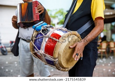 Street musicians in the Dominican Republic. Santo Domingo Columbus Park, Colonial Zone. Royalty-Free Stock Photo #2175545839