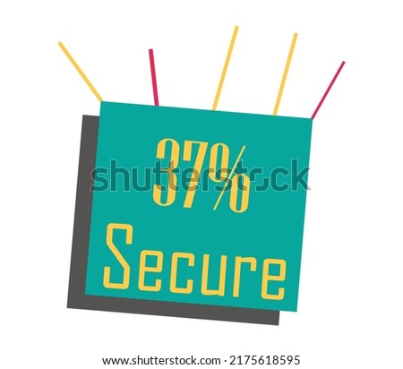 37% Secure Sign label vector and illustration art with fantastic font yellow color combination in green background