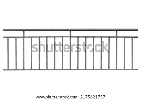 Stainless steel fence isolated on white background with clipping path Royalty-Free Stock Photo #2175621757
